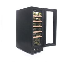 Винный шкаф CellarPrivate встраиваемый, однокамерный на 20 бутылок (CP020-1TBH) в черном цвете со ск