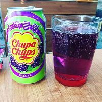 Газированный безалкогольный напиток Chupa Chups со вкусом винограда, 345 мл