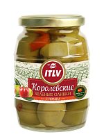Оливки королевские зеленые с перцем ITLV 3 банки по 370 мл