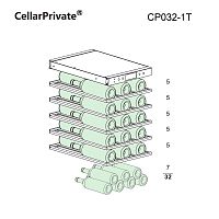 Винный шкаф CellarPrivate встраиваемый, однокамерный на 32 бутылки (CP032-1T)
